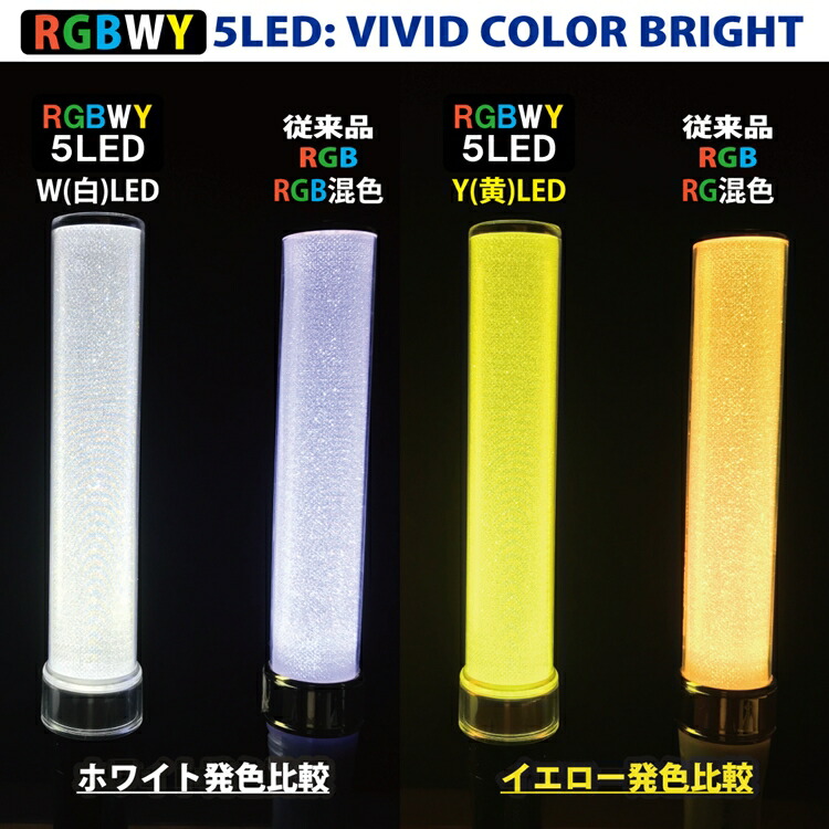 SParKING-RGBWY(スパーキング)キラキラスティックWL30色5LED(RGBWY)搭載超高輝度単4電池式-WHITE(SParkON)