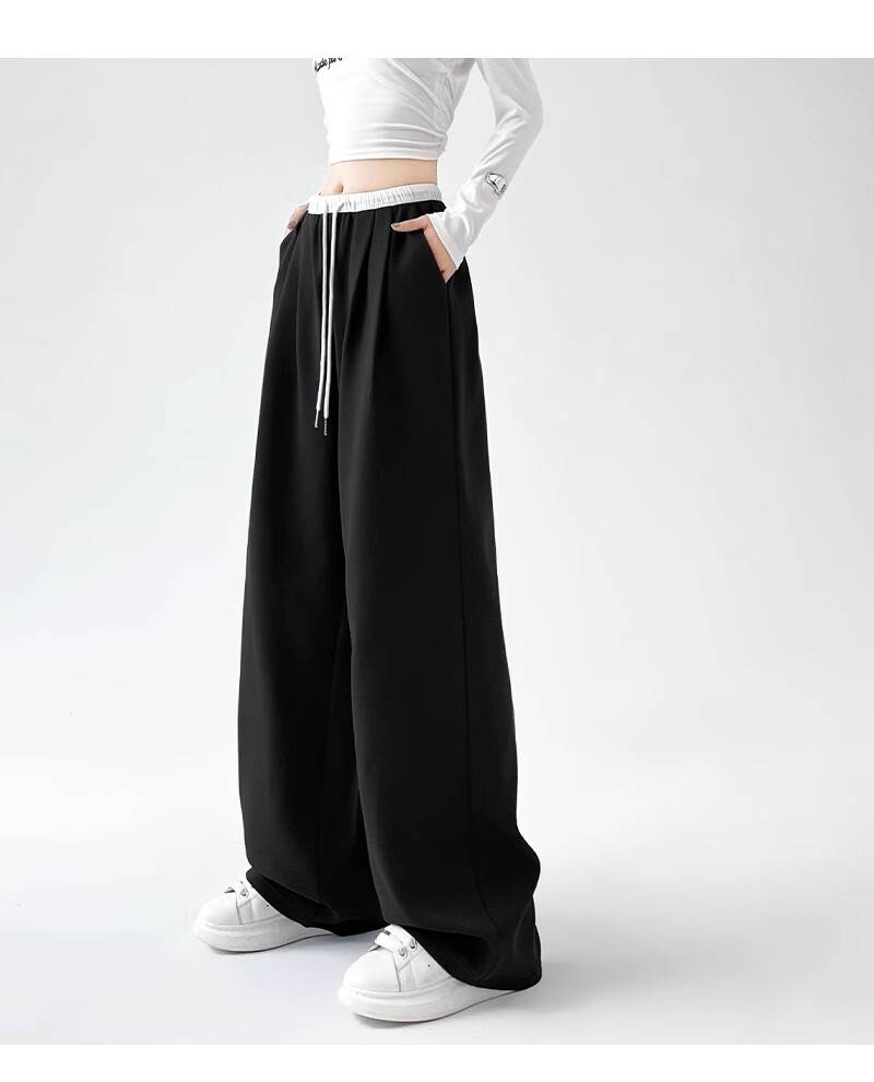 レディース パンツ ワイドパンツ スウェットパンツ ロングパンツ スリム ポケット ハイウエスト 伸縮性 大人可愛い シンプル おしゃれ かっこいい ラフ クール 都会的 アメリカン 無地 春 秋 カップル デート お出かけ アウトドア 普段使い 部屋着 送料無料｜SPARKJOY レディースファッション