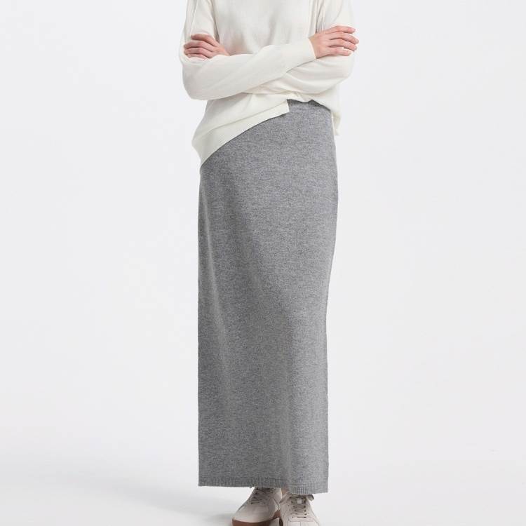 レディース ボトムス ロングスカート ウエストゴム バックスリット ストレート ロング丈 かわいい 大人可愛い きれいめ シンプル 上品 おしゃれ かっこいい カジュアル こなれ感 個性的 ラフ 主役級 存在感 抜け感 秋 冬 グレー カーキ XS S M L XL 送料無料|SPARKJOY レディースファッション