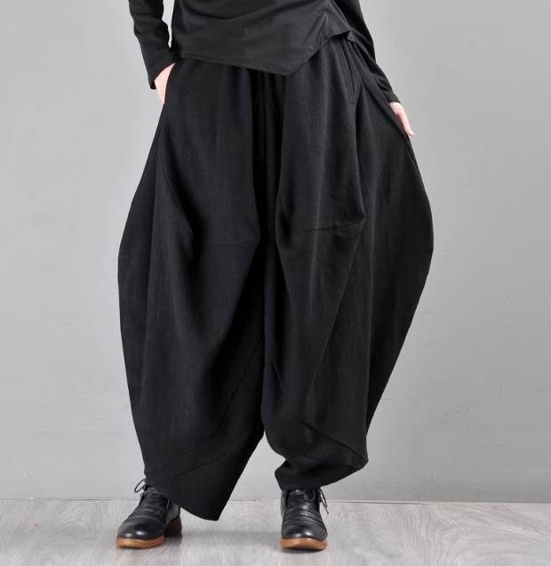 レディース パンツ ワイドレッグシルエット モダン アジアン エスニック エキゾチック こなれ感 ラフ メンズライク マニッシュ ボーイッシュ スポーティー アースカラー モノトーン 夏トレンド 流行 インスタ映え 韓国 黒 レッド えんじ M L 送料無料