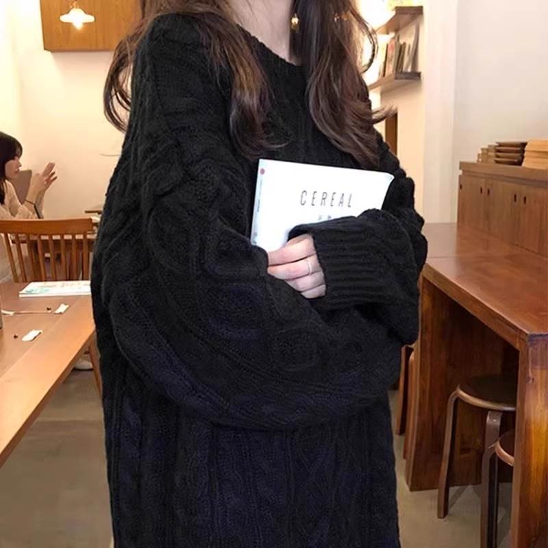 トップス セーター 長袖 クルーネック プルオーバー ミディアム丈 萌え袖 可愛いかわいい 大人可愛い きれいめ シンプル 上品 おしゃれ かっこいい カジュアル こなれ感 個性的 ルーズ 主役級 存在感 抜け感 秋 冬 ベーシック ナチュラル クール 無地 女性用 レディース