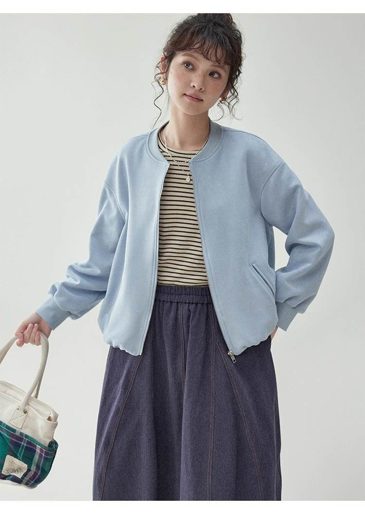 レディース コート ブルゾン アウター ウール ショート ラウンドネック ファスナー 厚手 かわいい 大人可愛い きれいめ シンプル 上品 おしゃれ こなれ感 ラフ エレガント 主役級 キュート 都会的 ベーシック ナチュラル 無地 冬 クリスマス バレンタイン ママ オフィス