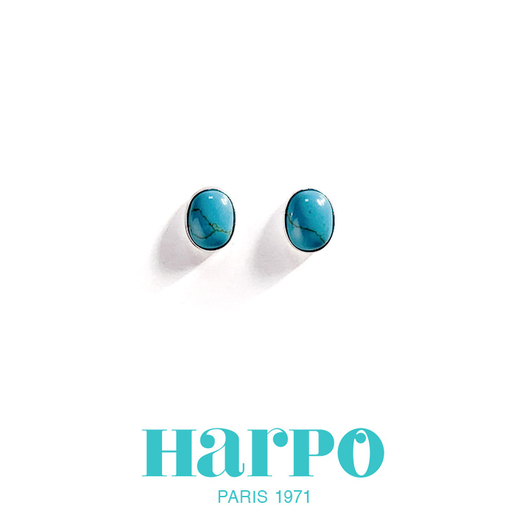 楽天市場】HARPO アルポ【BO03】TURQUOISE CABOCHON STUD EARRINGS