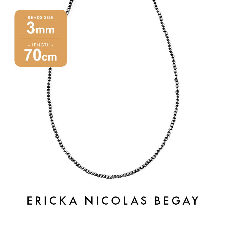 ERICKA NICOLAS BEGAY ナバホパールネックレス4mm 110cm[Shiny04