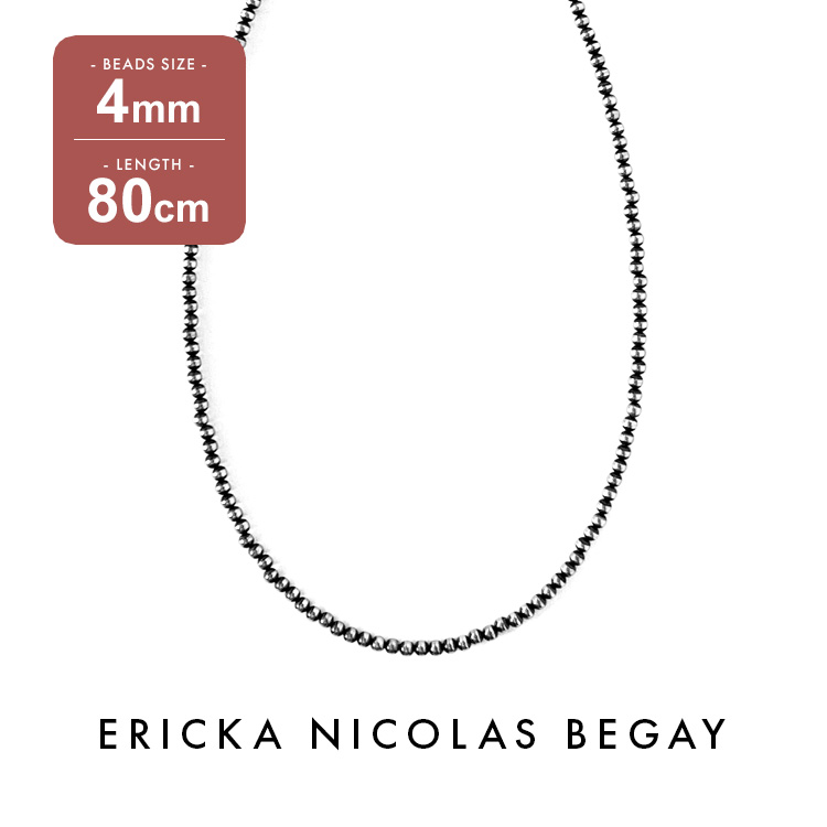 ERICKA NICOLAS BEGAY 4mm 40cm ナバホパール ERICKA NICOLAS BEGAY 4mm/50cm Shiny navajo pea