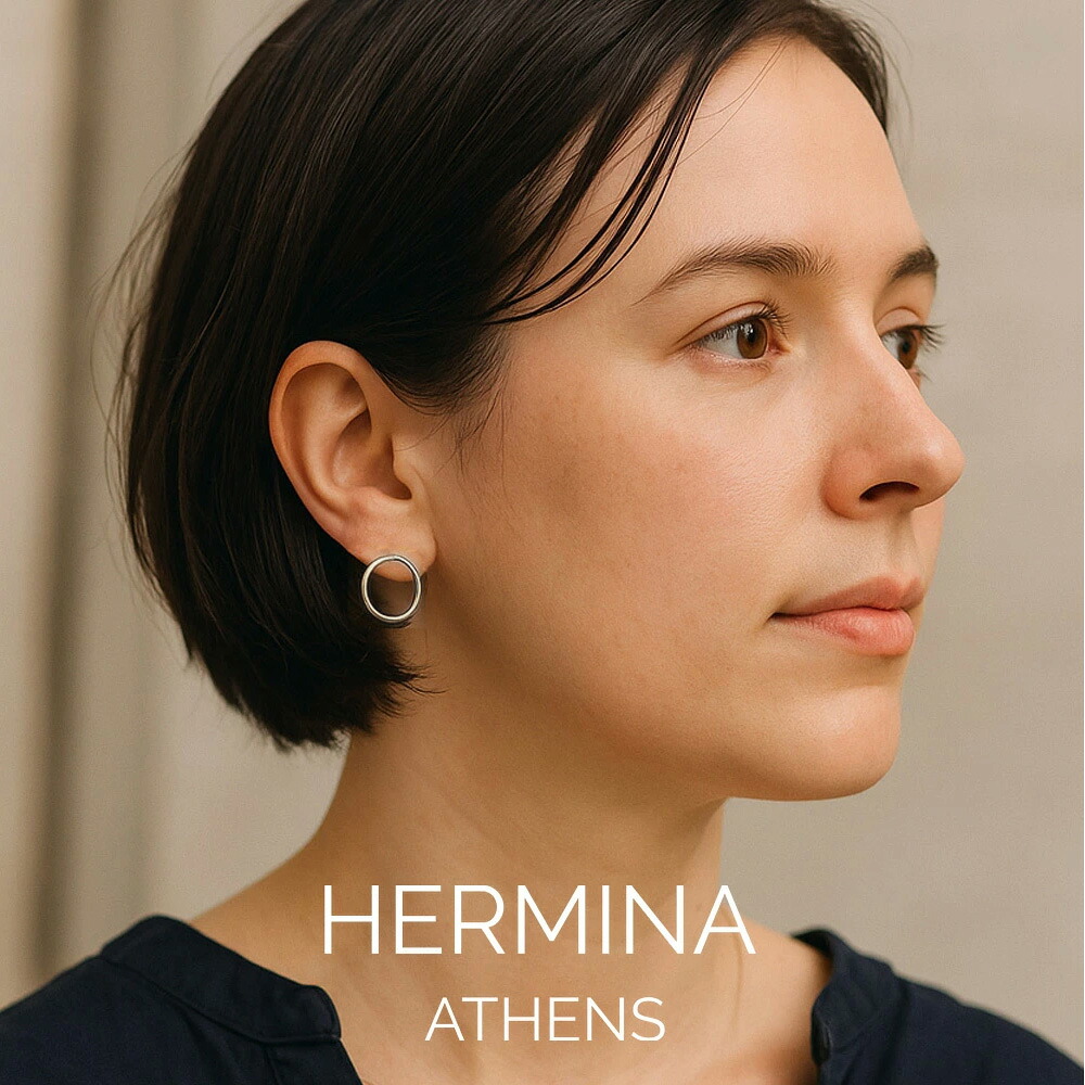 HERMINA ATHENS ヘルミーナ アテネ Band Earrings シルバー バンド イヤリング ピアス レディース ブランド