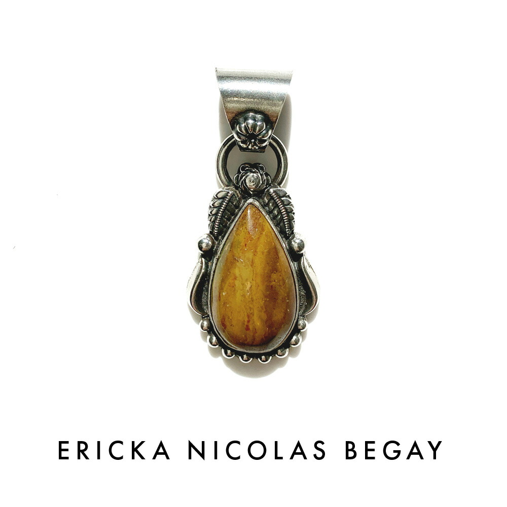 ERICKA NICOLAS BEGAY エリッカ ニコラス ビゲイ 04 Ocean Jasper Pendant Top オーシャン ジャスパー ペンダントトップ ナバホ族 天然石 シルバー インディアンジュエリー メンズ レディース パワーストーン ブラウン のみ 大きめ ブランド