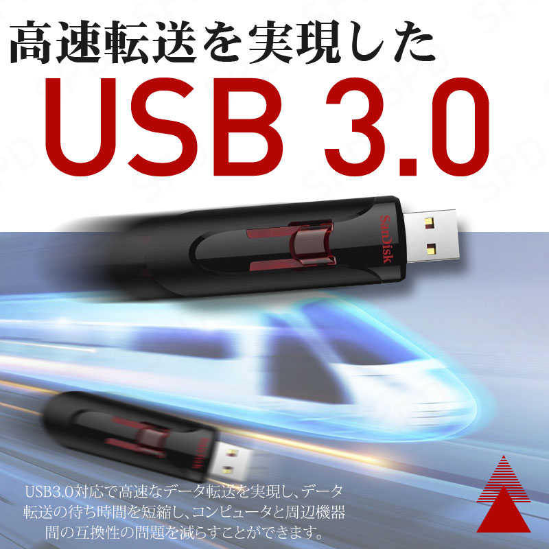 爆安プライス USBメモリ 128GB SanDisk サンディスクCruzer Glide USB3.0対応 超高速 SDCZ600-128G-G35  海外パッケージ bactro.com