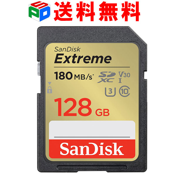 SDXC カード 128GB SDカード Extreme UHS-I U3 V30 4k対応 class10 SanDisk サンディスク R:180MB  s W:90MB SDSDXVA-128G-GNCIN 海外パッケージ 送料無料 最初の