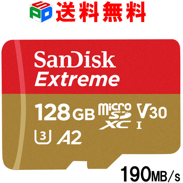 【楽天市場】ポイント10倍 microSDXC 128GB マイクロsdカード microsdカード SanDisk サンディスク UHS-I U3  V30 4K A2対応 Class10 R:190MB/s W:90MB/s Nintendo Switch 動作確認済 SDSQXAA-128G  海外パッケージ 送料無料 SATF128NA-QXAA ...