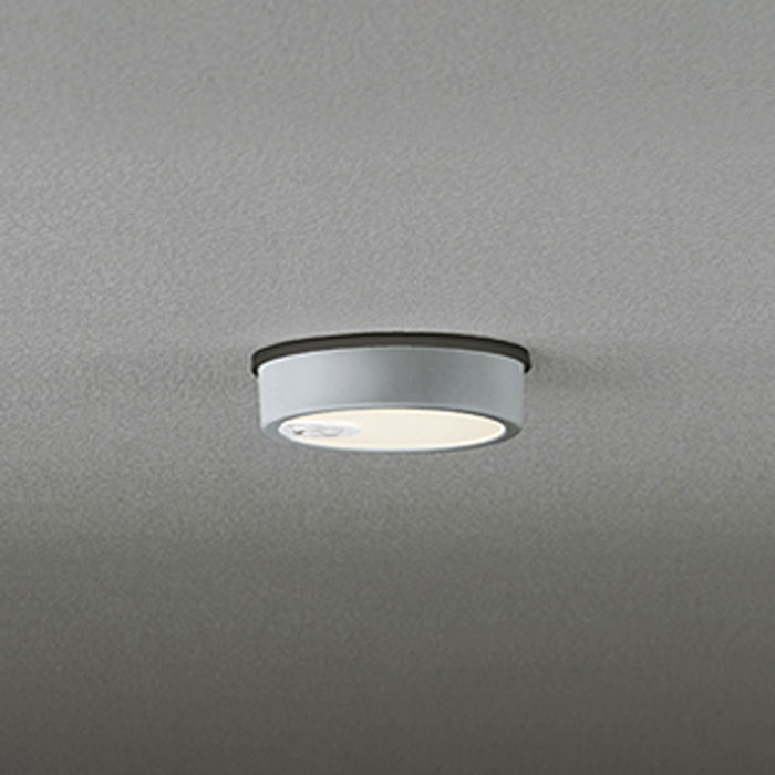 オーデリックエクステリア LED上昇限度落ち込む 坦々たるお皿軒下取り付き専用防雨型 高温発光灯60W好いかげんに人感検知器ON-OFF型 つや消ししろがね色白熱電球色：OG254538R