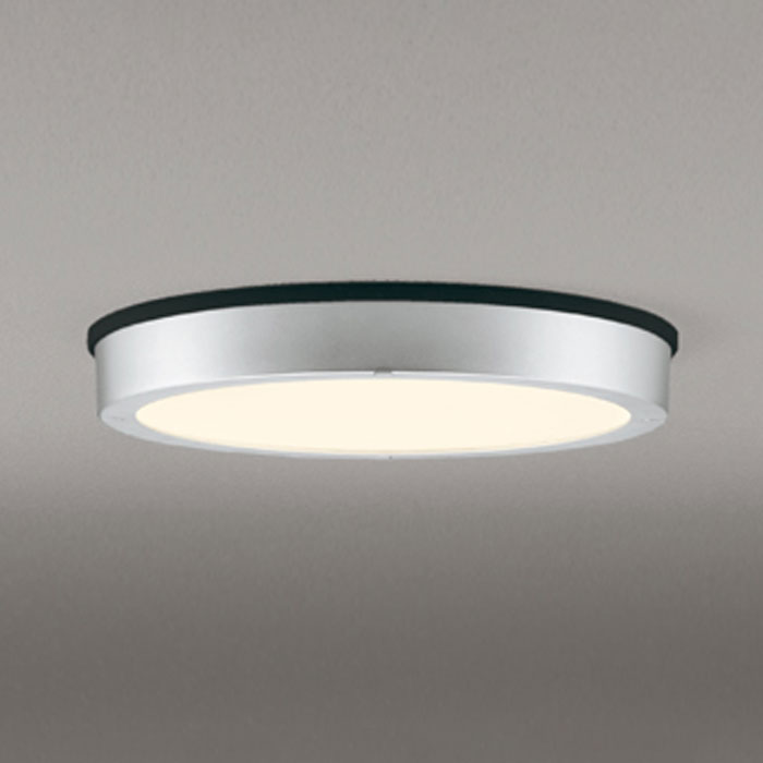 オーデリックエクステリア LEDシーリングダウン フラットプレート軒下取付専用防雨型 FCL30W相当 マットシルバー電球色:OG254812R|スーパー電化21