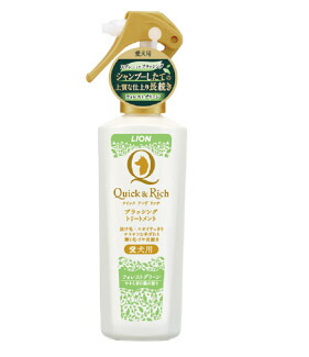 JL ライオン商事 クイック&リッチ ブラッシングトリートメント 愛犬用 フォレストグリーン200ml 【24個入】｜暮らすとあ
