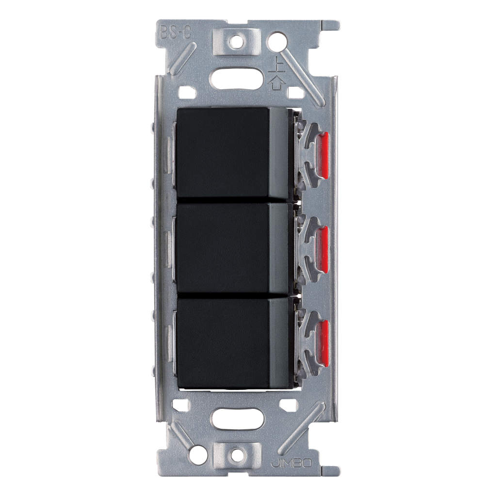 SUG 埋込トリプルスイッチ ソフトブラック 【品番 : PXP-J-NKW03008-SB】 注文コード : 210-026-136 スガツネ工業# スイッチ・コンセントカバー・電気関連部品
