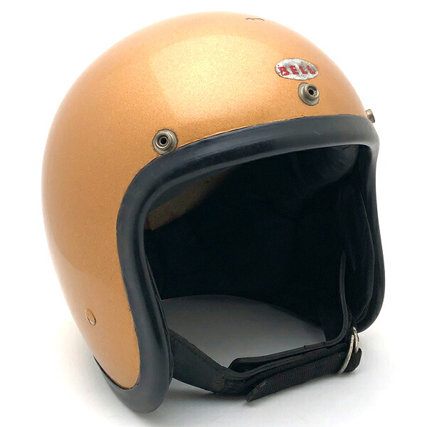 60\u0027s W同盟罷工一回り BELL MAGNUM GOLD 59珊 【外国で直輸入中古品】スモールジェットヘルメット 開けはなし人間の顔 アメリカン 呼びりん マグナム ゴールド 金色 M～L大きさ