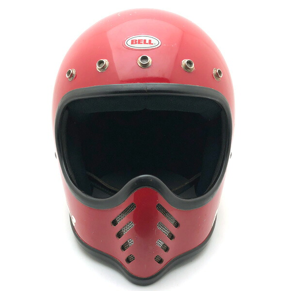 BELL MOTO3 RED 61糎 【外国で直輸入中古品】フルフェイスヘルメットアメリカンオフロードモトクロスvmxダートトラッカートレールスクランブラーエンデューロベルモト3赤いこと赤いことL～XL大いさ
