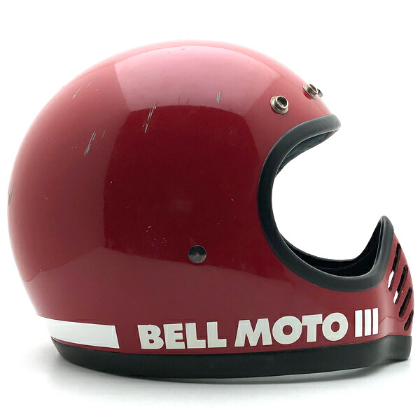 BELL MOTO3 すべり出し型 RED 60糎 【外国で直輸入中古品】フルフェイスヘルメットアメリカンオフロードモトクロスvmxダートトラッカートレールスクランブラーエンデューロベルモト3赤いこと赤いことL大いさ