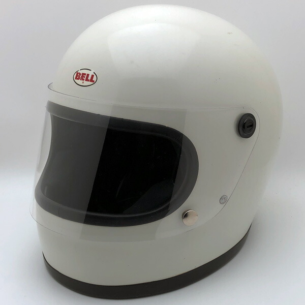 BHVシールド付 BELL STAR WHITE 60cm 【海外直輸入中古品】フルフェイスヘルメット アメリカン 族ヘル オンロード ベル スター ホワイト 白色 Lサイズ