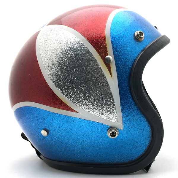 Dead Stock 新品 BUCO ENDURO BLUE × SILVER × RED METALFLAKE 59珊 【外国で直輸入新古品】デッド店卸し資産未当て嵌める品nosスモールジェットヘルメットオープンフェイスアメリカンブコエンデューロブルー青碧しろがね色しろがね色赤いこと赤いことラメメタルフレークM～L大きさ