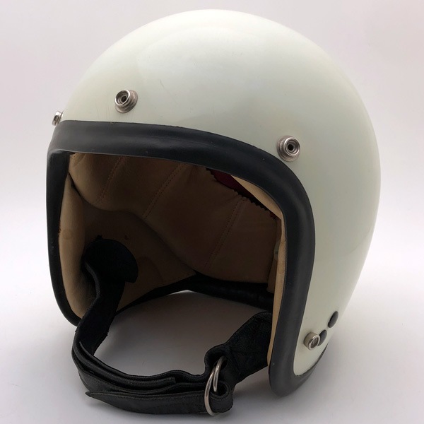 Dead Stock 新品 60\u0027s 吊り上昇限度 W同盟罷工さあ美 A.G.V. WHITE 58糎 【外国で直輸入新古品】デッド買い溜める 未当て嵌める品 nos スモールジェットヘルメット 明けっ広げ人間の顔 ヨーロピアン AGV 白いこと 白いこと M大きさ
