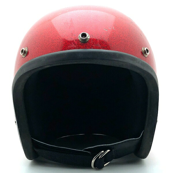 FURY400 RED METALFLAKE 59cm 【海外直輸入中古品】スモールジェットヘルメット オープンフェイス アメリカン フューリー レッド 赤色 ラメ メタルフレーク M～Lサイズ