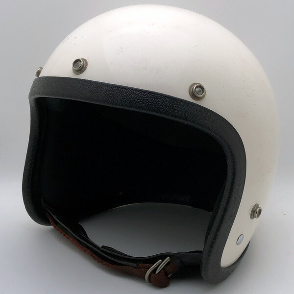 60\u0027s DAYTONA 300 WHITE 63珊 【外国で直輸入中古品】 スモールジェットヘルメット 開けはなし人間の顔 アメリカン デイトナ 白いこと 白いこと XL～XXL大きさ