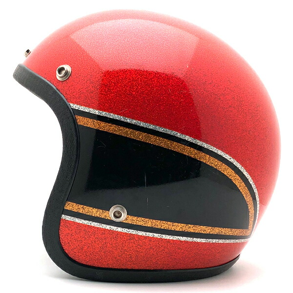KRW HONDA ORANGE×BLACK 59糎 【外国で直輸入中古品】 スモールジェットヘルメット 明けっ広げ人間の顔 アメリカン オレンジ色 オレンジ色 黒いこと 黒いこと ラメ 金属元素フレーク M～L大きさ