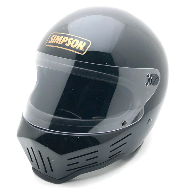 箱 嘱する品 BHV遮蔽物付 SIMPSON M32 BLACK 57珊 【外国で直輸入中古品】フルフェイスヘルメット 族地獄 オンロード シンプソン model32 ひな形32 黒いこと 黒いこと S～M大きさ