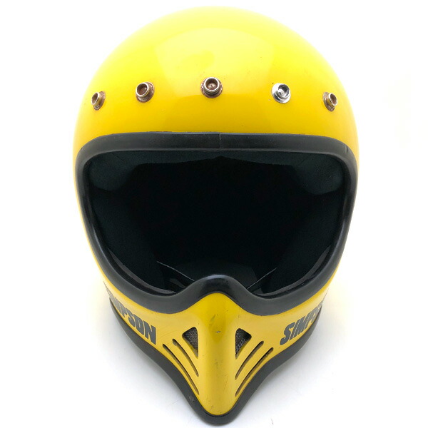 SIMPSON M52 YELLOW 61糎 【外国で直輸入中古品】フルフェイスヘルメット オフロード モトクロス vmx ダートトラッカー トレール スクランブラー エンデューロ シンプソン model52 真似形52 黄色 黄味がかった L～XL大いさ