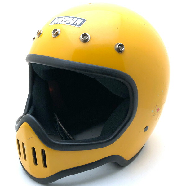 SIMPSON M50 YELLOW 57糎 【外国で直輸入中古品】フルフェイスヘルメット オフロード モトクロス vmx ダートトラッカー トレール スクランブラー エンデューロ シンプソン model50 真似形50 黄色 黄味がかった S～M大いさ