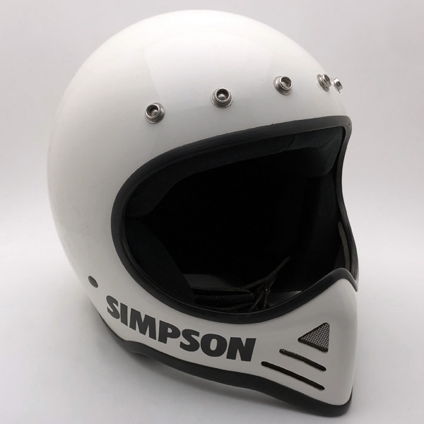 SIMPSON M52 WHITE 59糎 【外国で直輸入中古品】フルフェイスヘルメット オフロード モトクロス vmx ダートトラッカー トレール スクランブラー エンデューロ シンプソン model52 真似形52 白いこと 白いこと M～L大いさ
