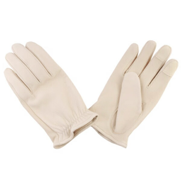GMG DEER SKIN GLOVE ショートリスト GMG-07(GMGディアスキングローブショートリストGMG-07)IVORY アイボリー 生成り バイク用グローブ 鹿革 鹿皮 ディアスキン 手袋 レザー スマートフォン対応 日本製 国産 ドライバー パウワウ|SPEED ADDICT 店