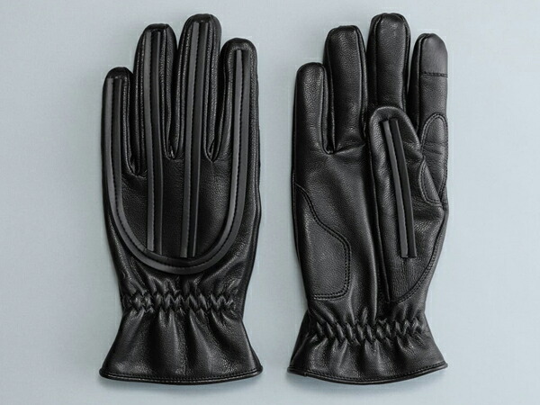 PELLE:K BIKE GLOVES EMU(ペレックバイクグローブエミュー)BLACK 黒 ブラック 裏地なし やぎ革 タッチパネル対応 クロダ レザーグローブ mxグローブ ヴィンテージモトクロス オフロードバイク ダートラ トラッカー レース motocross bmx