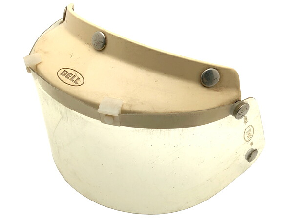 VINTAGE BELL 540 SHIELD VISOR(ビンテージベル540シールドバイザー)WHITE ヤレ × CLEAR 【海外直輸入中古品】白 ホワイト クリアー bell star 120 ベルスター120 usa製 アメリカ製 当時物 520 500 510 530 screen スクリーン 60s 70s|SPEED ADDICT 店
