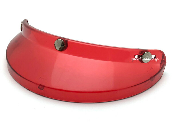 70's VINTAGE ON ROAD VISOR（70sビンテージオンロードバイザー）CLEAR RED レッド 赤 3スナップ 3点ホック 当時物 保護 防風 防寒 防雨 雨除け ジェットヘルメット bell 銀ベル 500tx 500-tx buco ブコ resistal レジスタル 70s 70年代