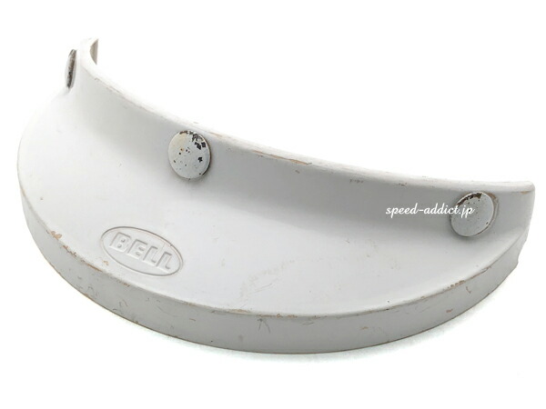 VINTAGE BELL 520 VISOR（ビンテージベル520バイザー）WHITE 【海外直輸入中古品】白ホワイト500-tx500txr-trtsuper magnumスーパーマグナムshortyショーティー銀ベルスター120star120ビンテージヘルメット初期型toptex60s70s80sシェル