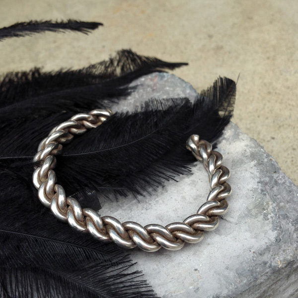 Braided Wire Silver Bracelet ブレイデッドワイヤー シルバーバングル indian jewelryブレスレット