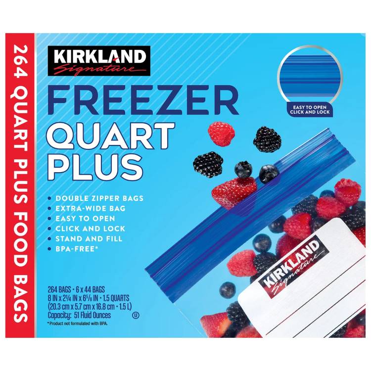 【アメリカコストコ品】カークランド シグネチャー シールトップ フリーザーバッグ クォートプラス 264 個入り Kirkland Signature Seal Top Freezer Bags, Quart Plus, 264-count 【お取り寄せ商品】【合わせて買いたい】