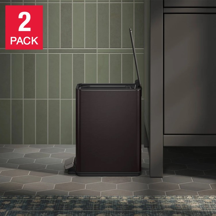 【アメリカコストコ品】コーラー 6L ステップ式ゴミ箱 2個パック ブラックステンレススチール Kohler 6L Step Trash Can, 2-pack Black Stainless Steel 【お取り寄せ商品】【合わせて買いたい】｜アメリカサプリ専門スピードボディ
