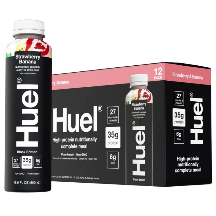 ヒュエル ブラックエディション 高たんぱく ミールリプレイスメントドリンク ストロベリーバナナ 500mL 12本セット Huel Black Edition High-Protein Strawberry Banana Meal Replacement Drink 【お取り寄せ商品】|アメリカサプリ専門スピードボディ