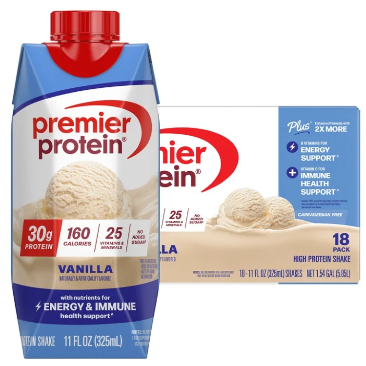 プレミアプロテイン 30g プラス エナジー＆栄養サポートシェイク バニラ 325ml 18本セット Premier 30g Protein PLUS Energy and Immune Support Shakes, Vanilla, 11 fl oz, 18-pack 【お取り寄せ商品】｜アメリカサプリ専門スピードボディ