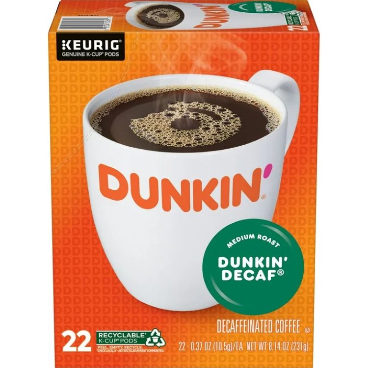 ダンキン デカフェ ミディアムロースト コーヒー Kカップ 22個入り Dunkin’ Decaf Medium Roast Coffee, Keurig K Cup Pods, 22 Count Box 【お取り寄せ商品】