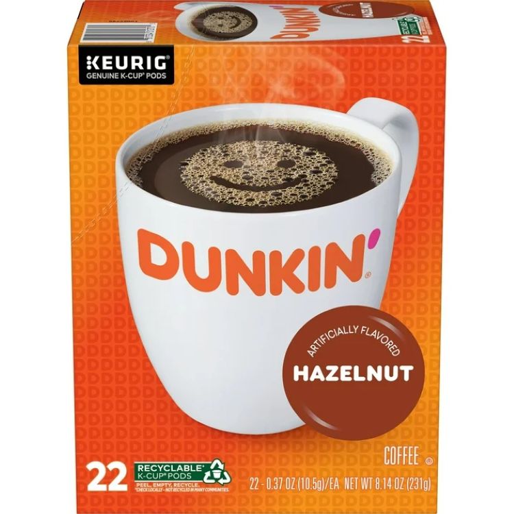 ダンキン ヘーゼルナッツ風味 コーヒー Kカップ 22個入り Dunkin’ Hazelnut Artificially Flavored Coffee, Keurig K Cup Pods, 22 Count Box 【お取り寄せ商品】