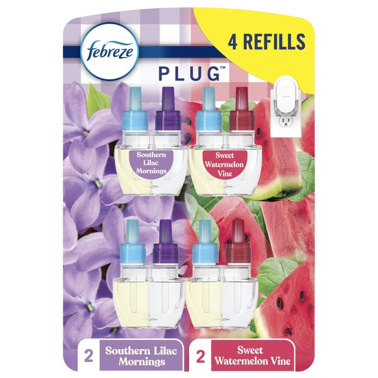 ファブリーズ プラグ式芳香剤 詰め替え用 ライラック＆スイカの香り 4個入り Febreze Plug In Air Freshener Scented Oil Refill Lilac & Watermelon, 4 Count 【お取り寄せ商品】【合わせて買いたい】