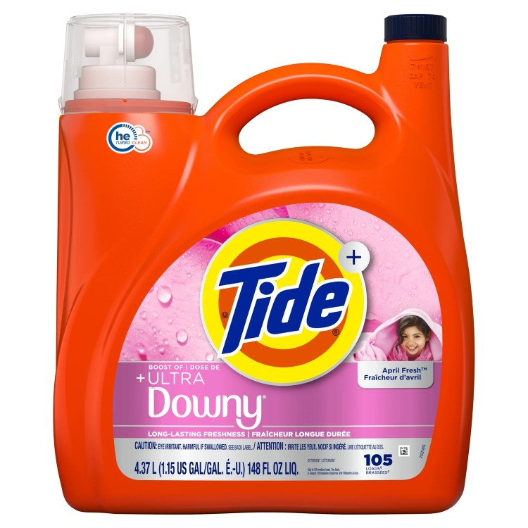 タイド プラス ウルトラダウニー 液体洗濯洗剤 エイプリルフレッシュの香り 4.37L 105回分 Tide Plus a Boost of Ultra Downy Liquid Laundry Detergent, April Fresh Scent, 105 Loads 【お取り寄せ商品】【合わせて買いたい】