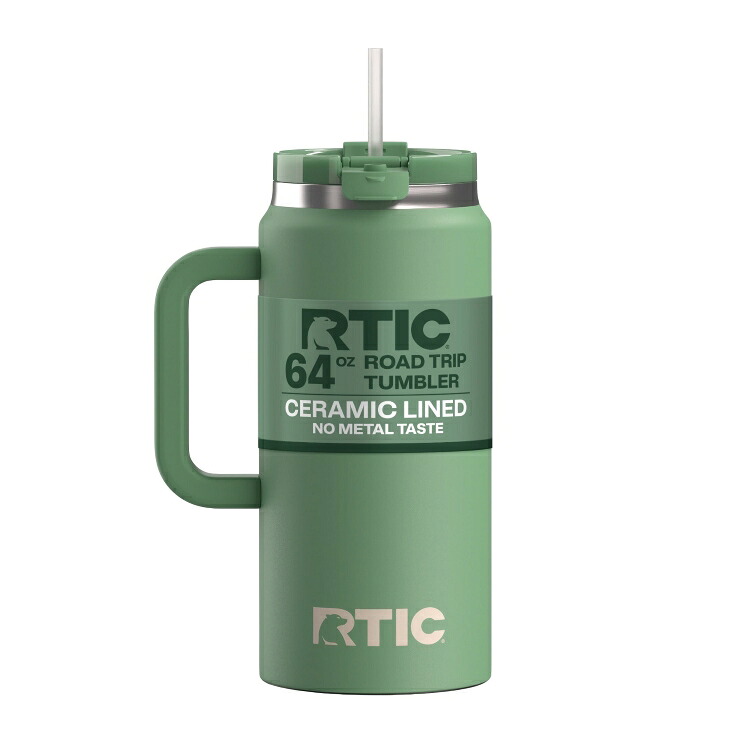 アールティック ロードトリップ セラミックライニング 断熱タンブラー 漏れにくい蓋付き 約1.89L セージ RTIC 64 oz Ceramic Lined Insulated Road Trip Tumbler, Leak-Resistant Lid, Sage 【お取り寄せ商品】｜アメリカサプリ専門スピードボディ