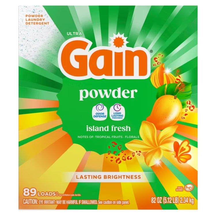 ゲイン 粉末洗濯洗剤 アイランドフレッシュの香り 2.32kg 89回分 Gain Powder Laundry Detergent, Island Fresh, 82 oz, 89 Loads 【お取り寄せ商品】｜アメリカサプリ専門スピードボディ