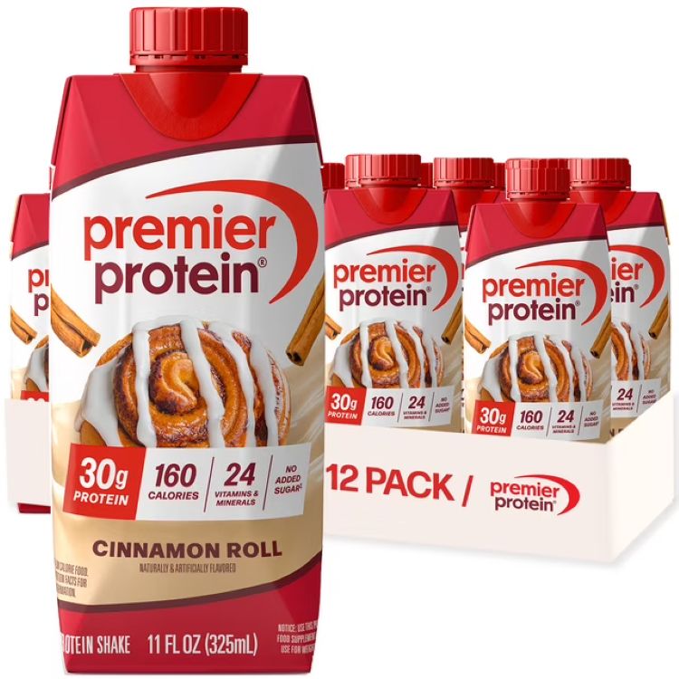 プレミアプロテイン シェイク シナモンロール たんぱく質30g 325mL 12本 Premier Protein Shake, Cinnamon Roll, 30g Protein, 11 Fl Oz, 12 Ct 【お取り寄せ商品】