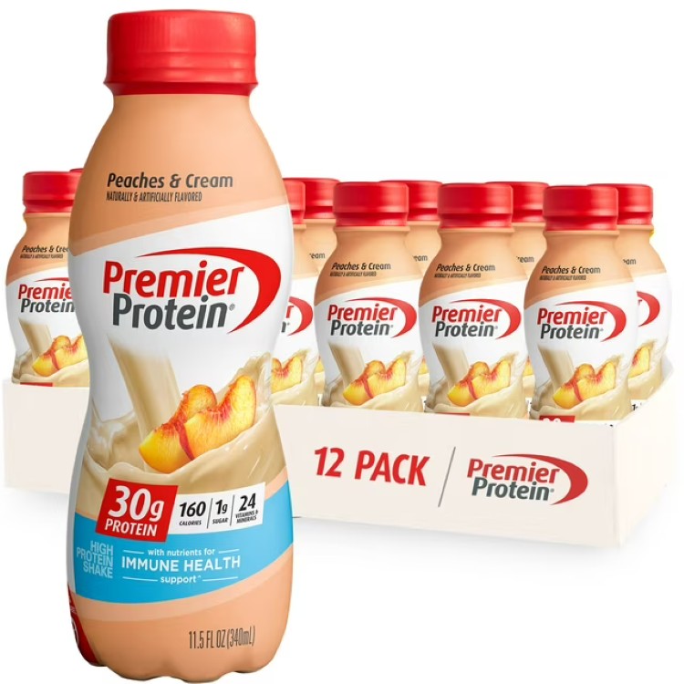 プレミアプロテイン シェイク ピーチ＆クリーム たんぱく質30g 340mL 12本 Premier Protein Shake, Peaches & Cream, 30g Protein, 11.5 fl oz, 12 ct 【お取り寄せ商品】