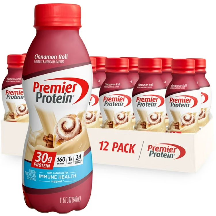 プレミアプロテイン シェイク シナモンロール たんぱく質30g 340mL 12本 Premier Protein Shake, Cinnamon Roll, 30g Protein, 11.5 fl oz, 12 Ct 【お取り寄せ商品】